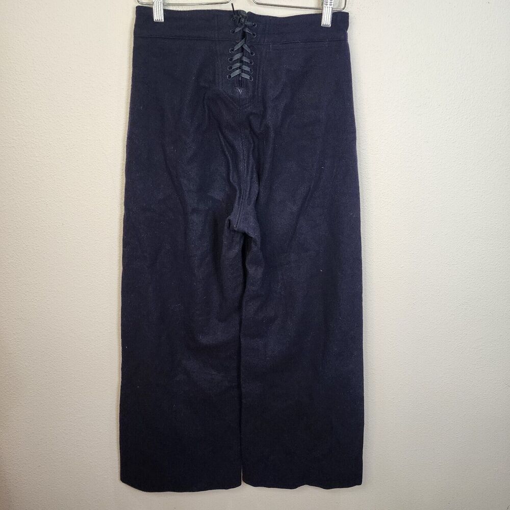 WWII Navy Sailor Pants 29x28 Seafarer Vintage Blue Wool Cracker Jack Button - Picture 7 of 11